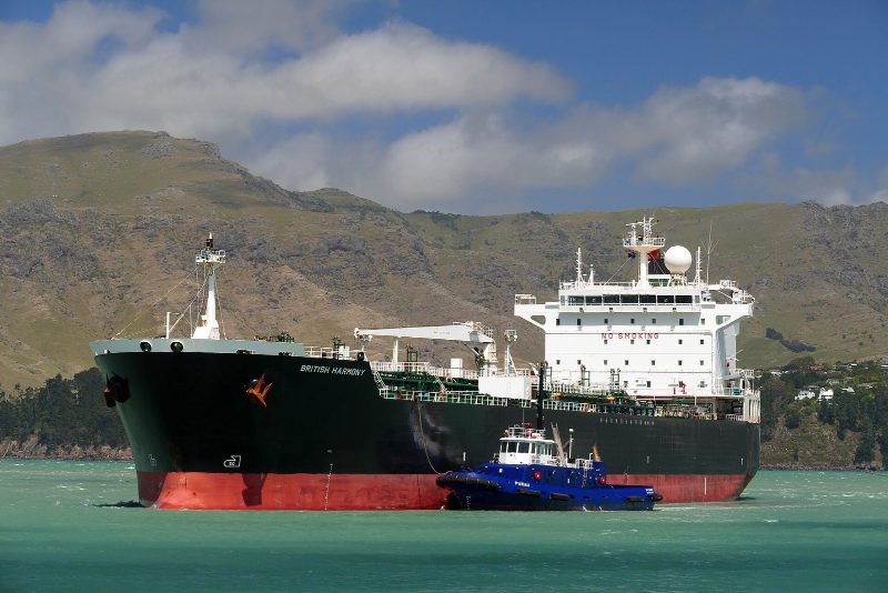 BRITISH HARMONY. Oil tanker., by Bernard Spragg. NZ from Christchurch, New Zealand