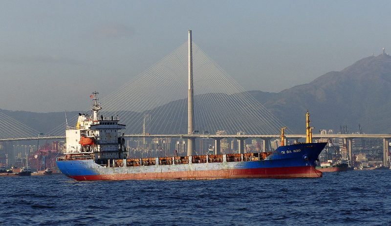 QI DA HAO Container Ship., by Bernard Spragg. NZ from Christchurch, New Zealand