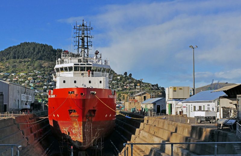 Pacific Runner. Dry Dock.Port of Lyttelton., by Bernard Spragg. NZ from Christchurch, New Zealand